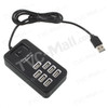 Portable 7 Ports USB 2.0 Hub with 1m Cable and Power Switch - Black