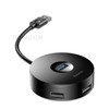 BASEUS Round USB 3.0 Hub Converter to 3 USB 2.0 + USB 3.0 Docking Station Charger Adapter - Black