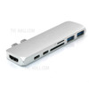 7-in-1 Dual USB-C Port to Thunderbolt 3/4K HDMI/USB-C/2xUSB3.0/SD/MicroSD Hub Adapter for MacBook Pro - Silver