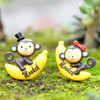 2 PCS Banana Monkey Garden Dollhouse Decoration Moss Micro Landscape Resin Ornaments(Grey)