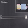 304 Stainless Steel Towel Holder Folding Double Pole Hanging Rack Organizer Hook Bathroom Bracket, Size: 700mm