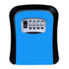 Password Lock Metal Storage Box Door Security Box Wall Cabinet Key Safety Box(Blue)