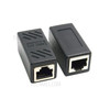 CY CA-028 CAT6 RJ45 Female to Female LAN Connector Ethernet Network Cable Extension Adapter with Shield - Black