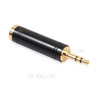 REXLIS Gold Plated 3.5mm Male to 6.35mm Female Stereo Audio Adapter - Black