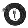 BASEUS Cafule Series 2m 2A Type-C Data Sync Cable Nylon Braided Charging Cord for Samsung Huawei Xiaomi Grey / Black