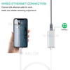 1M 100Mbps Ethernet Adapter Charging Cable to RJ45 Ethernet LAN Wired Network Link for iPhone iPad