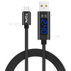 TOPK AC27 Nylon Braided Micro USB Cable Current Voltage LED Display - Black