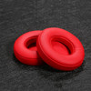 Replacement Protein Leather Memory Foam Around Ear Cups Cushion for Beats SOLO 2 / 3 Wireless On Ear Headphone - Red