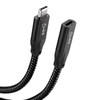 USB C Extension Cable Gen2 20Gbps Type C USB 3.1 Male to Female 100W PD Fast Charging and 4K Video Display Extender Lead for Thunderbolt 3 - Black/0.6m