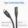 USB C Extension Cable Gen2 20Gbps Type C USB 3.1 Male to Female 100W PD Fast Charging and 4K Video Display Extender Lead for Thunderbolt 3 - Black/0.6m