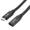 USB C Extension Cable Gen2 20Gbps Type C USB 3.1 Male to Female 100W PD Fast Charging and 4K Video Display Extender Lead for Thunderbolt 3 - Black/0.6m