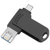 RICHWELL 256GB Swivel Memory Stick, Type C/Lightning/USB 3 in 1 Thumb Drive USB 3.0 Flash Drive - Black