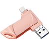 RICHWELL DN-PG31 512GB Plug and Play Flash Drive 3 in 1 Lightning/Micro/USB Swivel U Disk Memory Stick - Pink