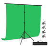 PULUZ PU5205G 2x2m Photo Studio Photography Backdrop Kit Set 120g Thicken Background with T-shape Stand and 4 Clamps