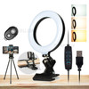 6inch LED Selfie Ring Light with Phone Holder Metal Support Remote Shutter Clamp Mount