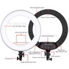 S-36 18inch Studio Photography Selfie LED Ring Light with 3 Phone Holders Tripod and Remote Control