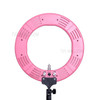 18 inch Dimmable Desktop LED Selfie Ring Light Fill-in Lamp Studio Photography Lighting with Phone Holder - UK Plug / Pink