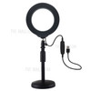 PULUZ PU392 Round Base Desktop Mount + 6.2 inch USB Dimmable LED Ring Vlogging Video Light