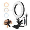 6.3 Inch 2700K-5500K Selfie Ring Video Light with Clamp Mount for Online Teaching Makeup Video Recording Live Steaming