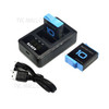 AZKTE AT1276 Battery Charger with LCD Display + 2 Batteries Camera 1800mAh Battery Charging Cradle Set for GoPro Hero 10/9