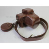 PU Leather Protective Case + Strap + Camera Lens Bag for Fujifilm X-E3 Camera with XF23mm Lens - Coffee