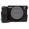 Genuine Leather Camera Half Cover Case for Sony A7C Camera - Black