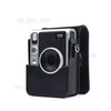 CAIUL PU Leather Camera Case for Fuji Mini EVO, Retro Texture Protective Camera Cover with Strap - Black