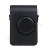 CAIUL PU Leather Camera Case for Fuji Mini EVO, Retro Texture Protective Camera Cover with Strap - Black