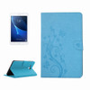 For Galaxy Tab A 7.0 Pressed Flowers Butterfly Pattern Horizontal Flip PU Leather Case with Magnetic Buckle & Holder & Card Slots & Wallet(Blue)