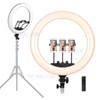 18 Inch LED Ring Light Photography Lamp Set with 3 Phone Holders Remote Control for Live Stream - EU Plug