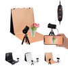 NICEFOTO 40x40cm/16x16in Portable Folding Desktop Photography Light Tent Kit with Folding Light Box + 2 Adjustable LED Lights + 2 Mini Tripods + 3 Backdrops + 4 Backdrop Clips Photographic Accessories