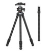 ULANZI MT-21 136.9cm/ 53.9in Carbon Fiber Camera Tripod Stand with 360 Degree Ball Head Arca-Swiss QR Plate Cold Shoe Mount 3KG Load Capacity