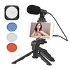 ANDOER F4 Desktop Phone Vlog Kit Mobile Phone Video Kit with Condenser Microphone + Mini Tripod + Phone Holder + LED Fill Light 5500K with 3pcs Color Filter