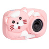 Cartoon Cat Kids Camera 2.4-inch IPS HD Screen 2600W Smart Focus Timing Shooting Video Recorder (with 16G TF Card) - Pink