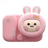 Cute 2.4inch Rechargeable Children 4800W Dual Lens HD Mini Digital Camera Kids Toy Gift - Pink Rabbit