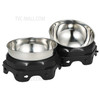 2PCS Elevated Pet Food Dish Raised Dog Bowl Detachable Washable 5.5-inch Bowl Anti-slip Silicone Mat for Home Daily Feeding
