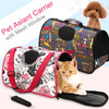 Size L Heart Pattern Outdoor Pet Carrier Bag Mesh Window Dog Carrier Oxford Cloth Pet Carrying Handbag