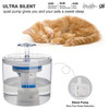 2.6L/88oz Cat Water Fountain Pet Water Fountain Transparent Automatic Cat Water Dispenser Pet Supply - EU Plug