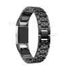 Zinc Alloy Watch Band Fashion Simple Style Wrist Strap for Fitbit Charge 2 - Black