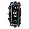 Zinc Alloy Frame + Leather Strap Replacement Beading Bracelet Retro Wrist Band for Mi Band 5/6/6 NFC - Style 1