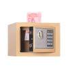 17E Home Mini Electronic Security Lock Box Wall Cabinet Safety Box with Coin-operated Function(Champagne Gold)