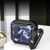 For Apple AirPods Pro Soft TPU+PC Cover Bluetooth Earbuds Protective Case Pattern Printed Shell with Buckle - Black / Camo Blue