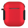 For AirPods with Wireless Charging Case (2019) / AirPods with Charging Case (2019) / (2016) 2-in-1 Design PC+TPU Frosted Protective Case Anti-drop Cover - Red