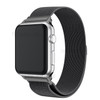 Milanese Semi-circular Tail Watch Band for Apple Watch Series 7 41mm / 6/SE/5/4 40mm / Series 3/2/1 38mm, Adjustable Magnetic Stainless Steel Wristband - Black