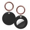 Round Silicone Anti-lost Protective Case Cover for Apple AirTag Bluetooth Locator - Black