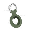 Love Heart Design Silicone Protective Case Cover with Spring Buckle for Apple AirTag Locator - Dark Green