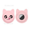 Pattern Printing Cat Head Shape Anti-loss Protective Cover Pet Locator TPU Case for Apple AirTag Tracker - Pink