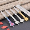 Mini Key Knife Camp Outdoor Keyring Ring Keychain Fold Self Defense Security Multi Tool(Gold)