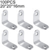 100 PCS Stainless Steel 90 Degree Angle Bracket, Corner Brace Joint Bracket Fastener Furniture Cabinet Screens Wall (20mm)