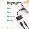 UGREEN USB C to Type C+3.5mm Female Headphone Jack Charging and Audio Adapter Splitter